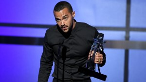 LOS ANGELES, CA - JUNE 26: Honoree Jesse Williams accepts the Humanitarian Award onstage during the 2016 BET Awards at the Microsoft Theater on June 26, 2016 in Los Angeles, California. (Photo by Kevin Winter/BET/Getty Images for BET)